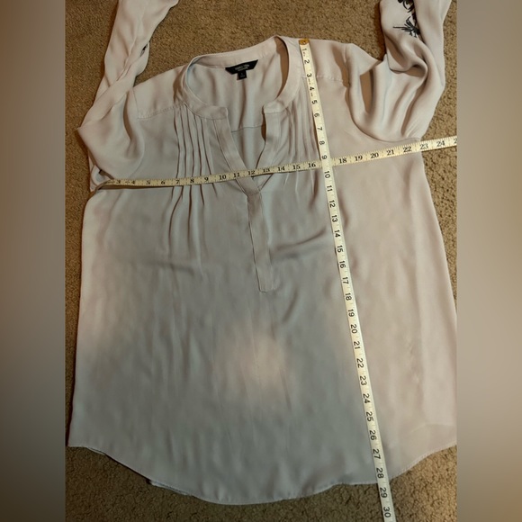 Simply Vera VERA WANG Women's Blouse Pleated Front Embroidery Long Sleeve Size L - Picture 3 of 8